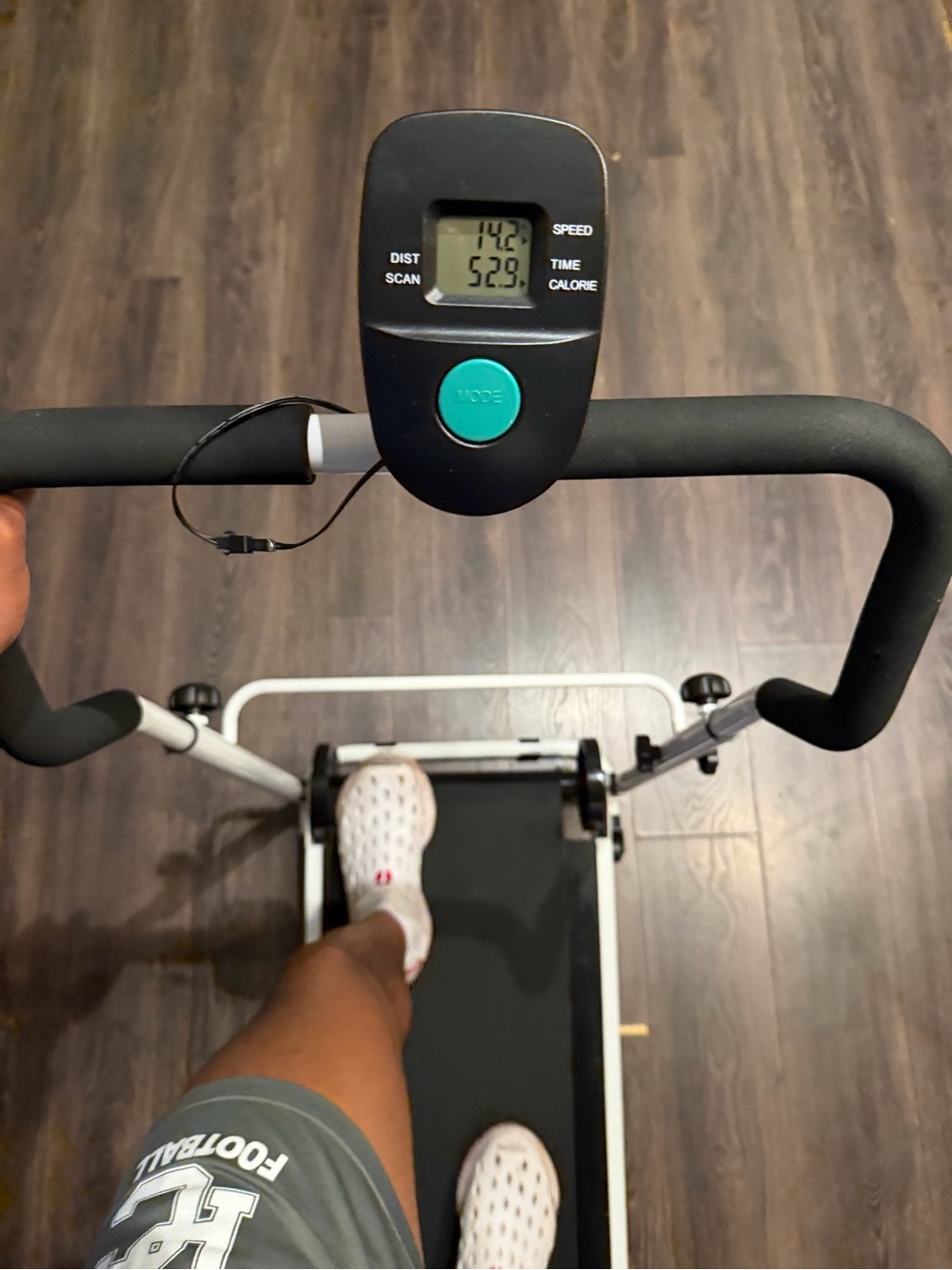 Compact Black & White Treadmill with Display